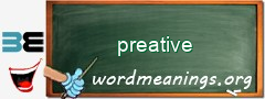 WordMeaning blackboard for preative